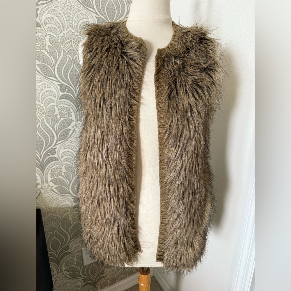 Faux Fur Vest in Brown